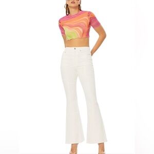AFRM Sylar‎ The High Rise Slim Flare Jean White NWT Size 30